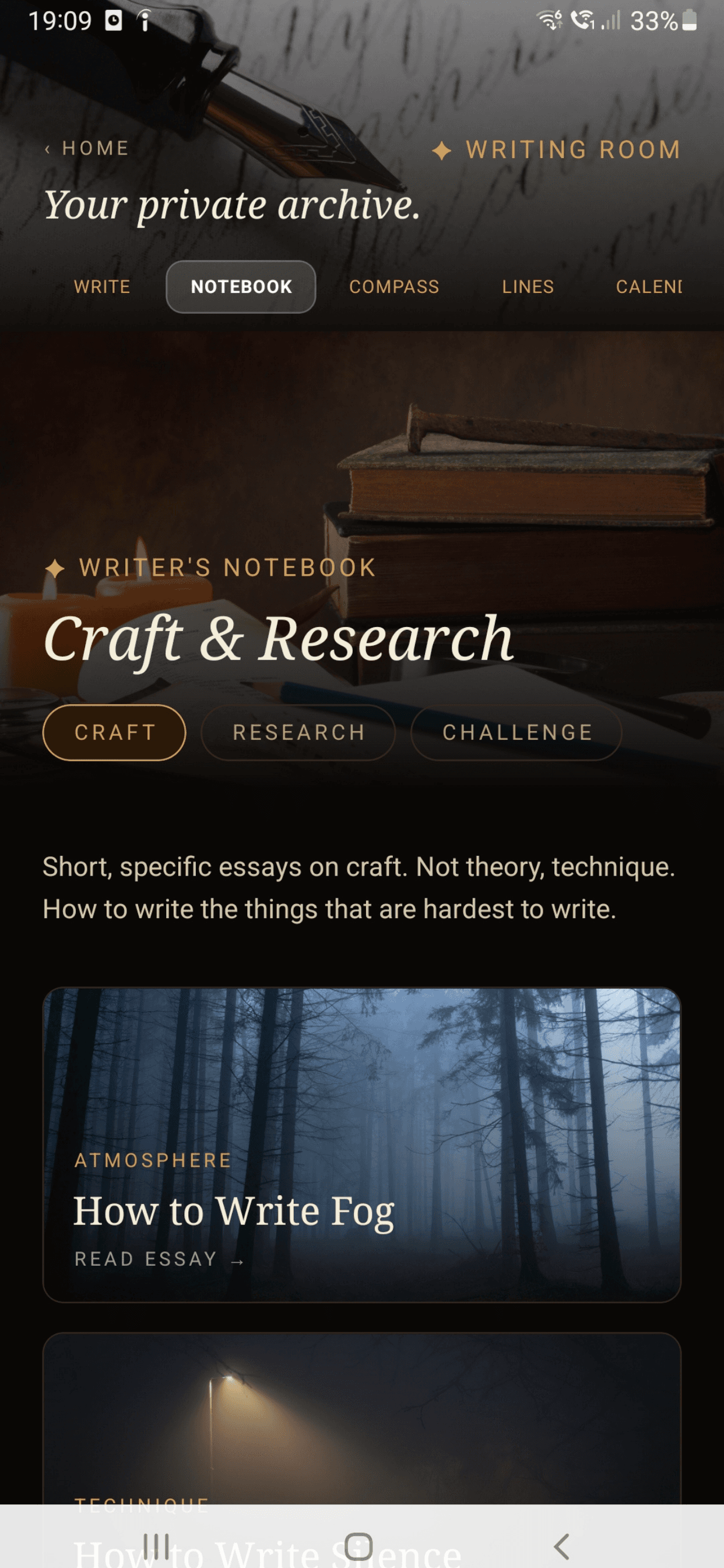Writing Room: Craft & Research essays